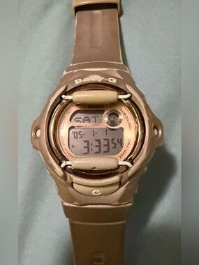 Casio Baby G Shock BG-169G Beige Adjustable Watch *New Battery